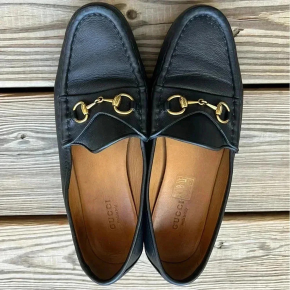 Authentic GUCCI Women’s Horsebit Black Loafer Sz 37 US 7 - Picture 1 of 11